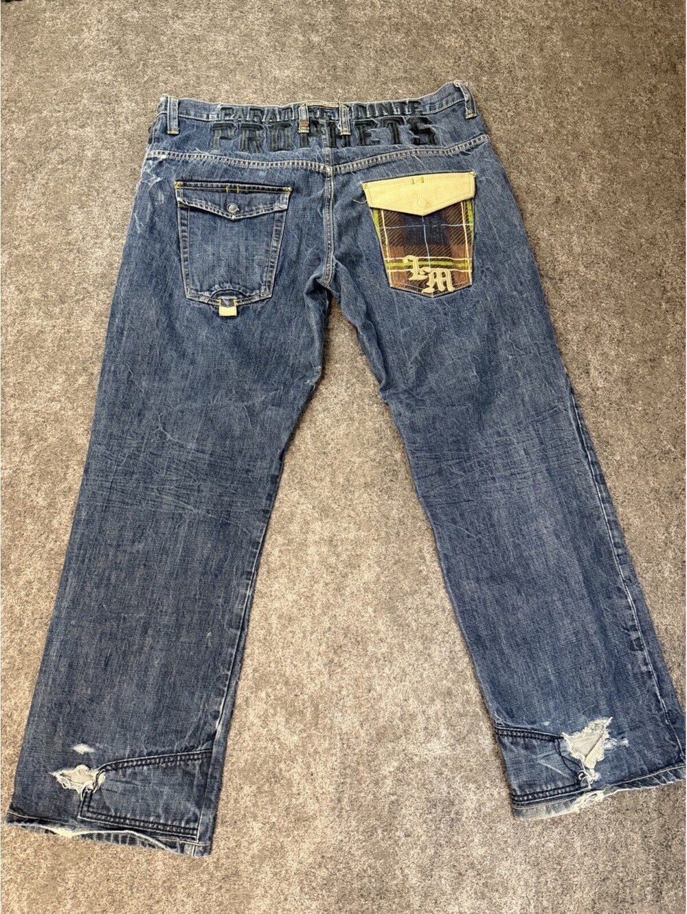 Live Mechanics Mens Jeans 40x31 LA Streetwear Y2K Distressed Carpenter Style